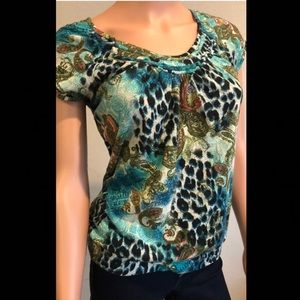 Open crochet back blouse